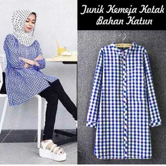 Xavier Atasan Wanita Muslim / Tunik Muslim /Kemeja Tunik kotak Aqilla / baju muslim / Kemeja Wanita Lengan Panjang plos Aqua / tunik kotak box / Long hem Wanita SS Tunik Junixx Xavier Atasan Wanita Muslim / Tunik Muslim /Kemeja Tunik kotak Aqilla / baju muslim / Kemeja Wanita Lengan Panjang plos Aqua / tunik kotak box / Long hem Wanita SS Tunik Junixx