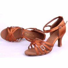 Yashion Fashion Wanita Sepatu Dansa Modern Ballroom Latin Salsa TANGO Sepatu For Dancing With (coklat)