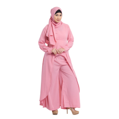 Zada Set Atasan Celana dan Hijab - Salem