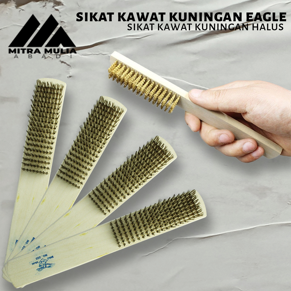 Sikat Kawat Kuningan Baris L Eagle L Wire Brush Gagang Kayu Lazada