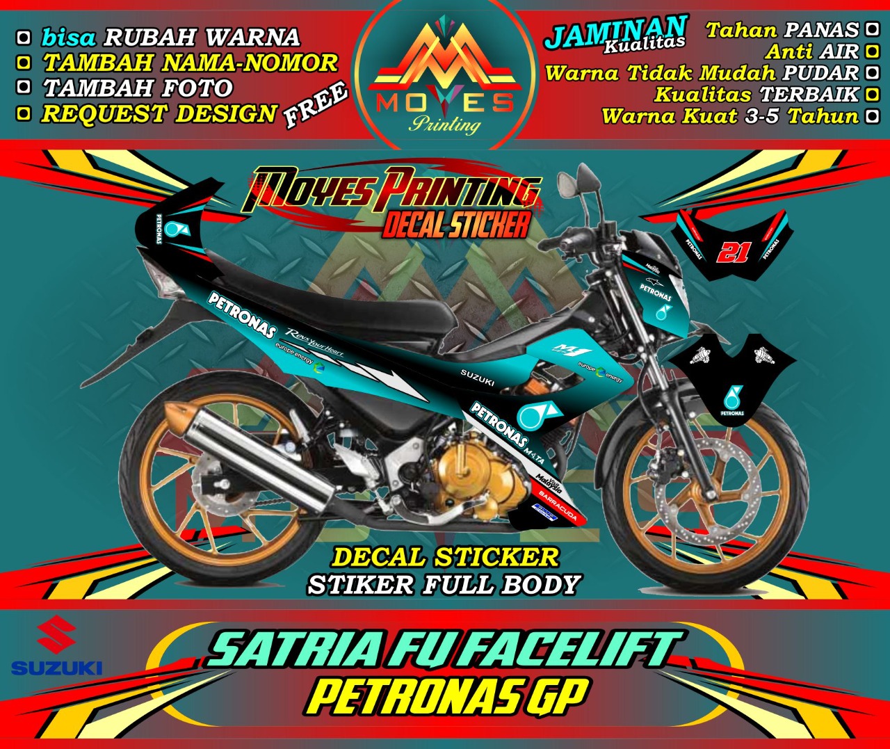 Decal Sticker Satria Fu Petronas Decal Full Body Satria Fu Decal Stiker