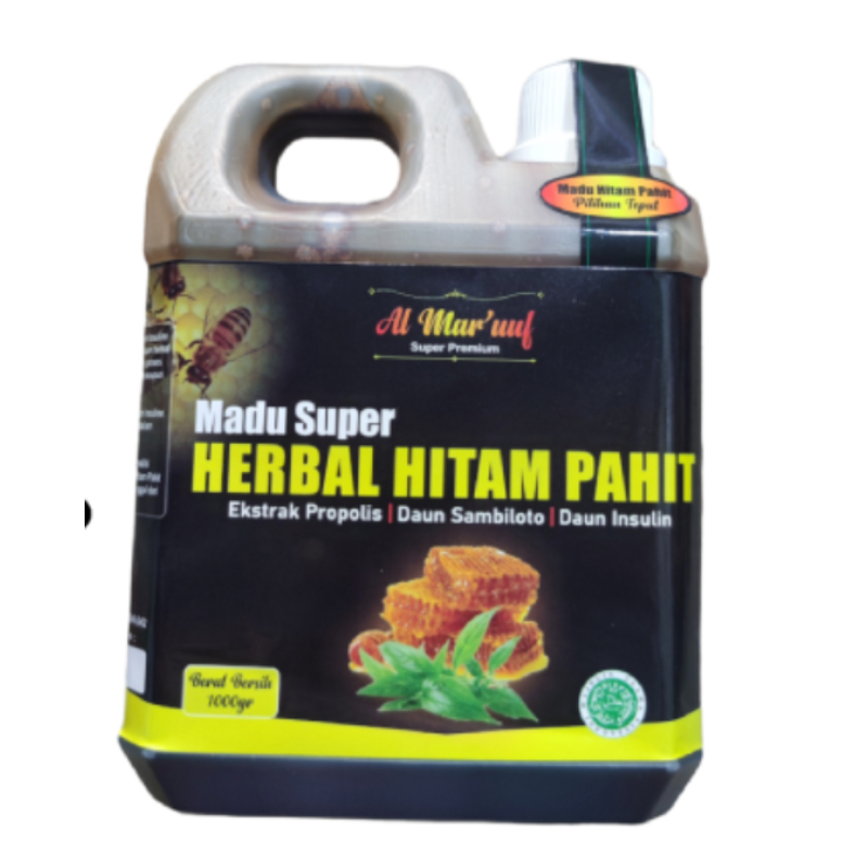 Madu Super Al Mar Uuf Madu Hitam Pahit Extra Propolis Daun Sambiloto