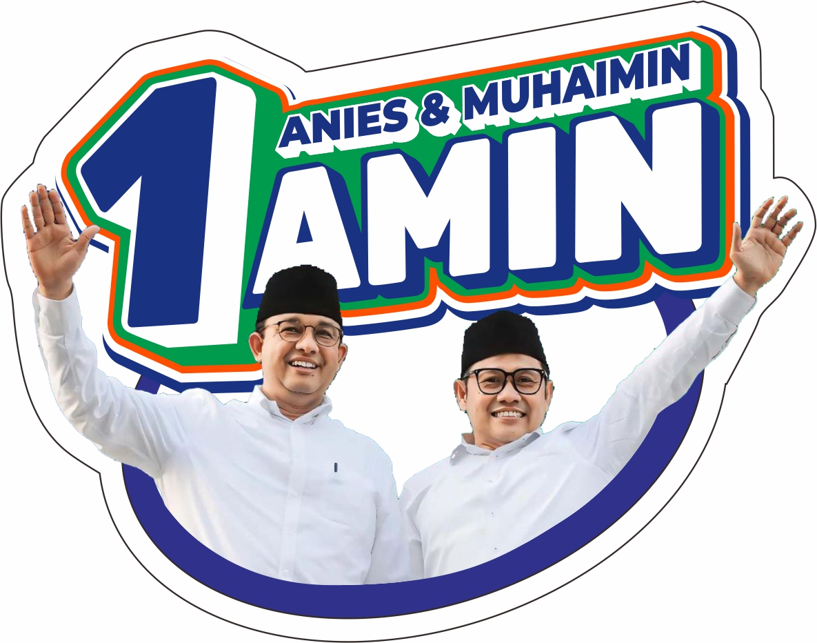 Stiker Vinyl Pilpres Amin Anies Muhaimin Pemilu Cutting Kiss