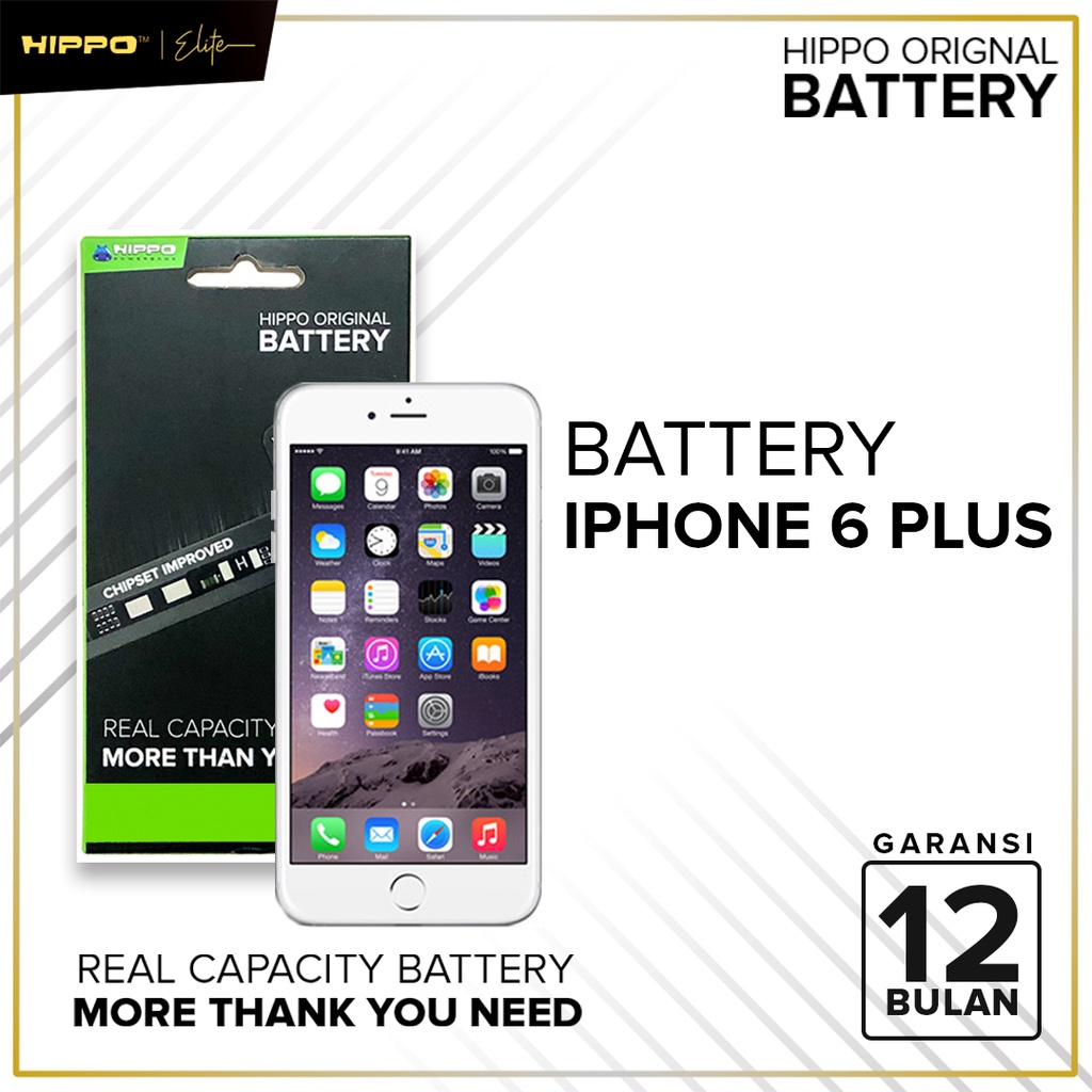 Hippo Baterai ORI 100 Handphone IPhone 6 Plus 2915mAh ORI Battery