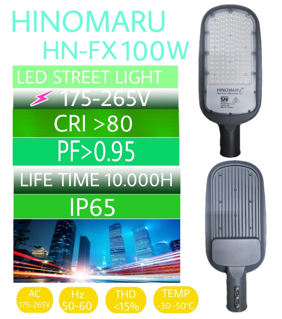 HINOMARU LAMPU JALAN PJU LAMPU PJU FULL 100 WATT PUTIH HINOMARU HNFX100