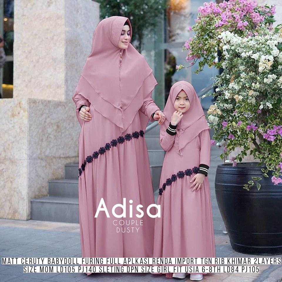 GBOS // SALE & FREE ONGKIR // Couple Ibu Anak Adisa Dusty Busana Muslim Bahan Ceruty