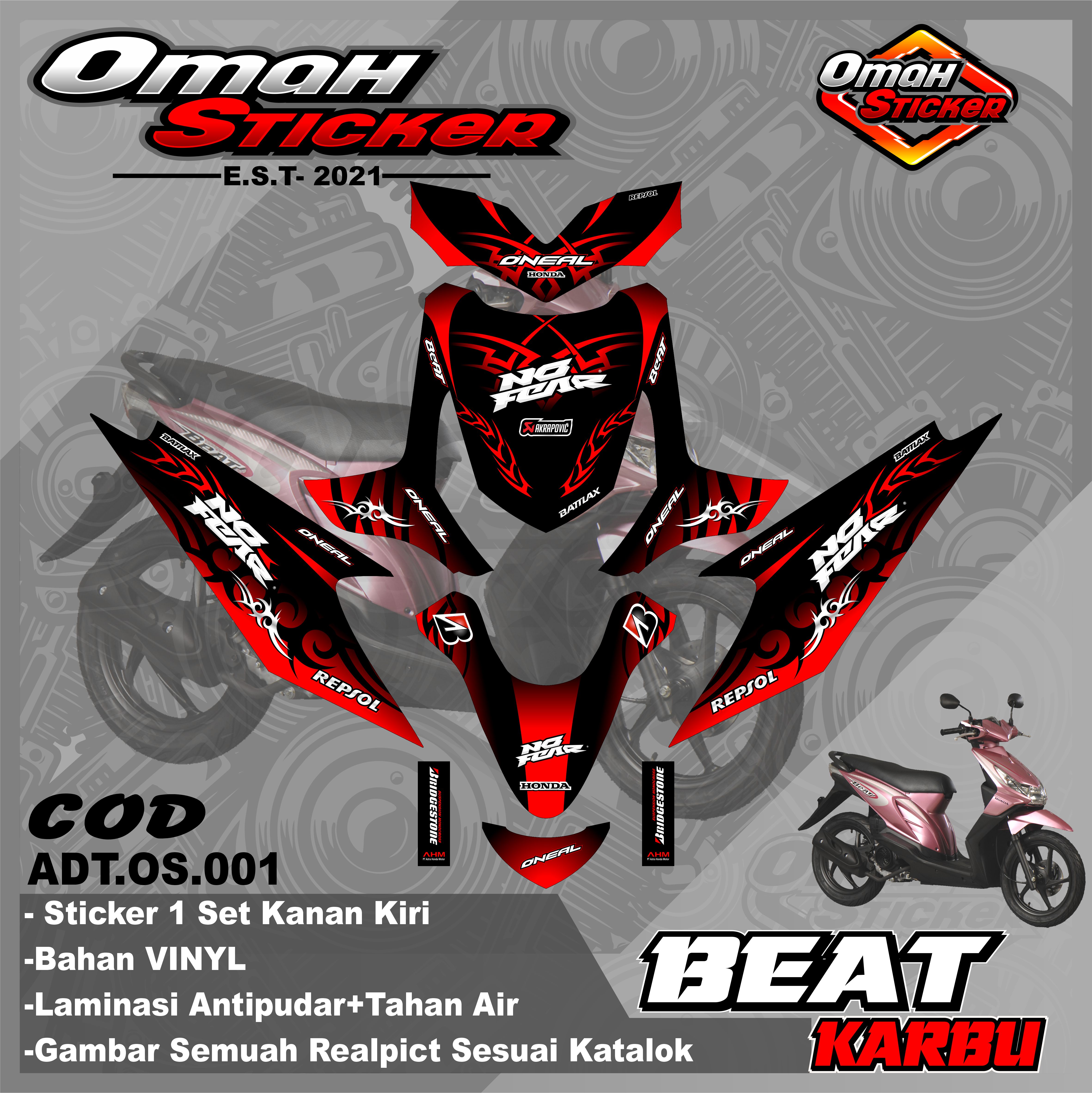 Sticker Striping Lis Variasi Full Body Beat Karbu Design Adt