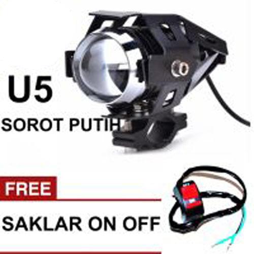 Lampu Sorot Tembak Led Cree U5 1 pcs Transformer Light Motor Sorot Putih Bonus free saklar on off 1pcs