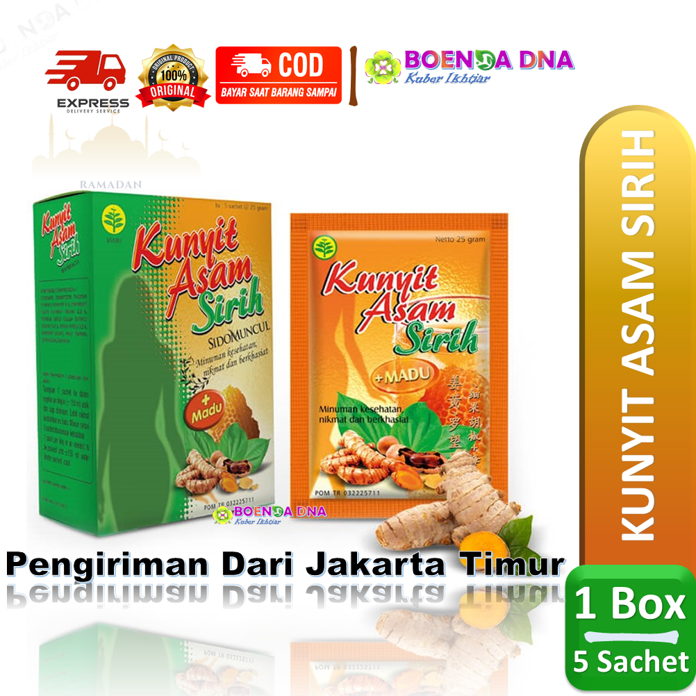 COD Kunyit Asam Sirih Plus Madu Sidomuncul 1 Box Isi 5 Sachet Jamu