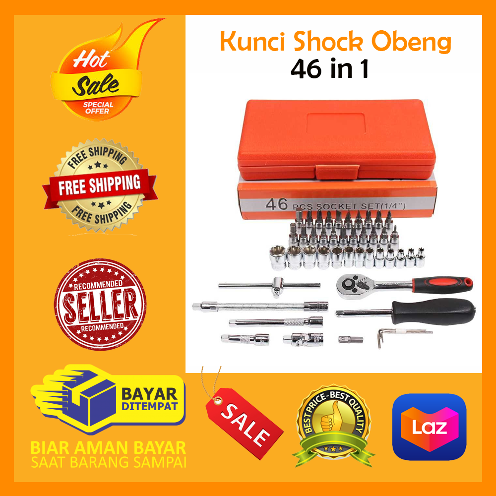 Kunci Shock Full Set Obeng Reparasi Service Ratchet Racek Lengkap