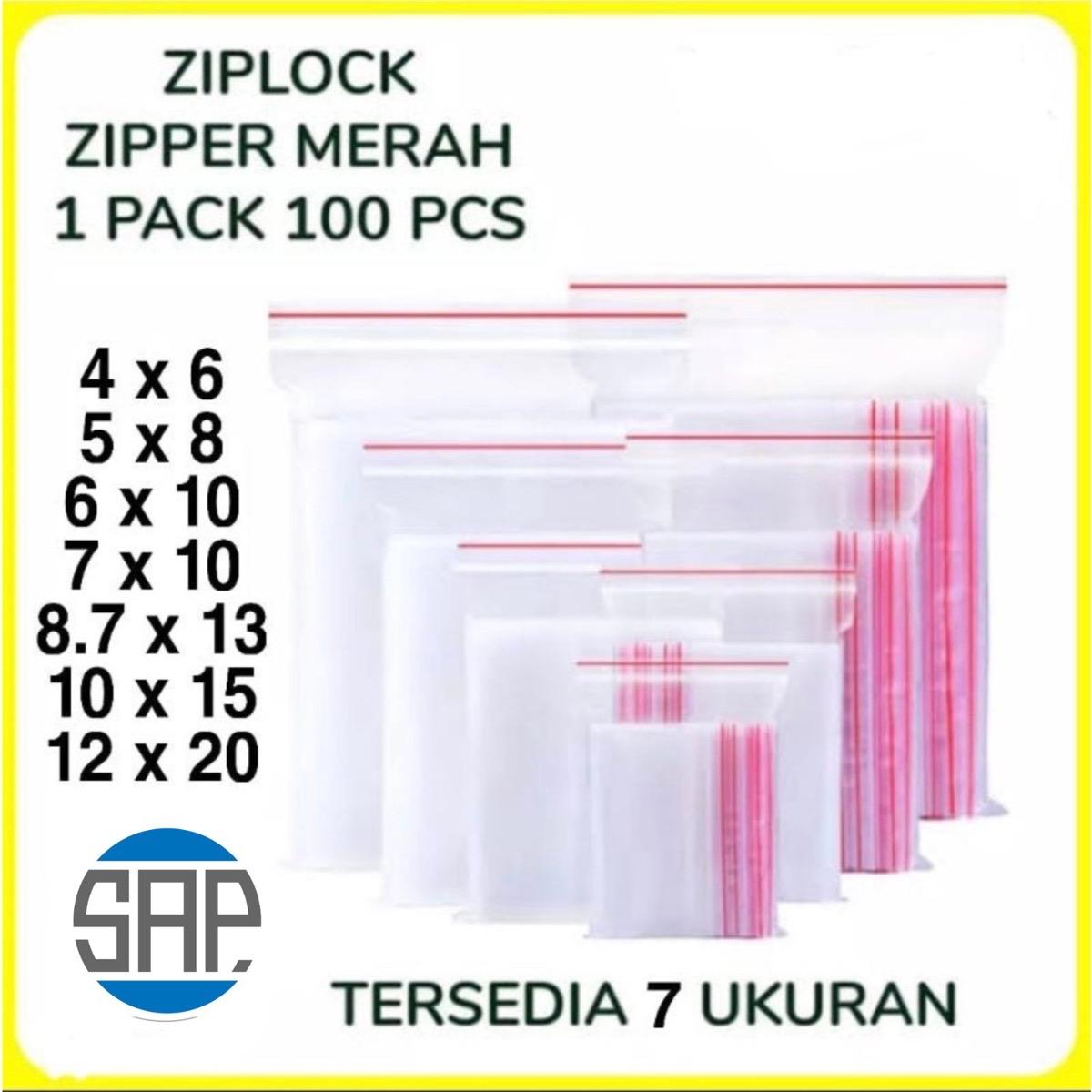 Isi 100 Lembar Plastik Klip Plastik Zipper Plastik Ziplock