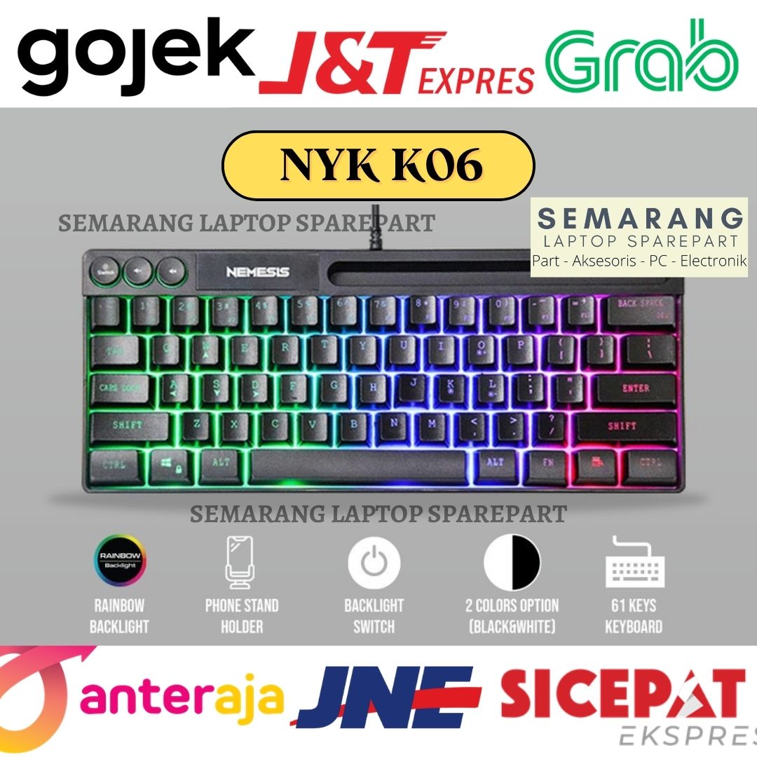 Nyk Nemesis Eris K Keyboard Gaming Rgb Kabel Mini Led Nyala K Tkl