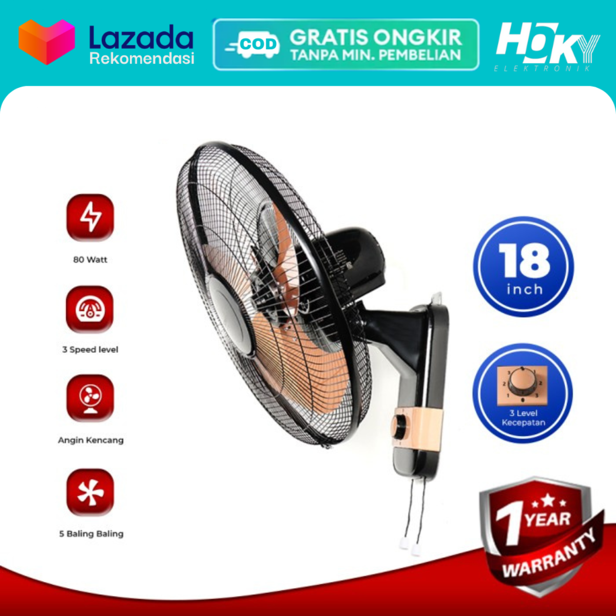 Kipas Angin Dinding ADVANCE WF 1835 Wall Fan 18 Inch Lazada Indonesia