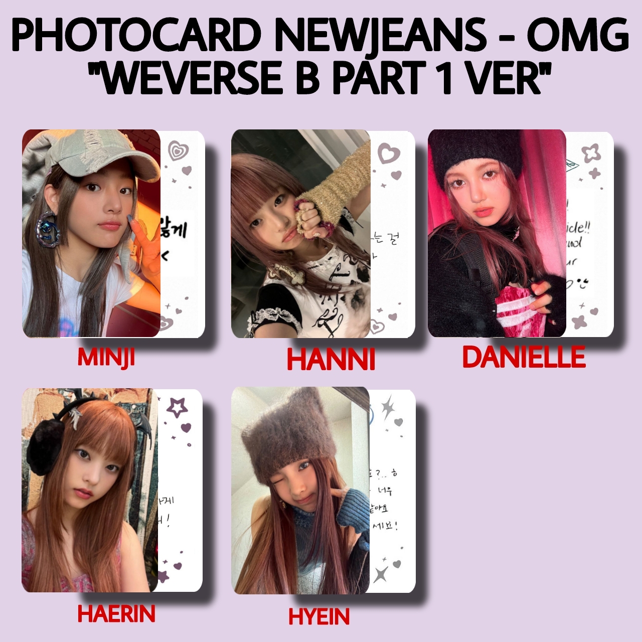 Hyein Newjeans Omg Single Album Photocards Template In Off