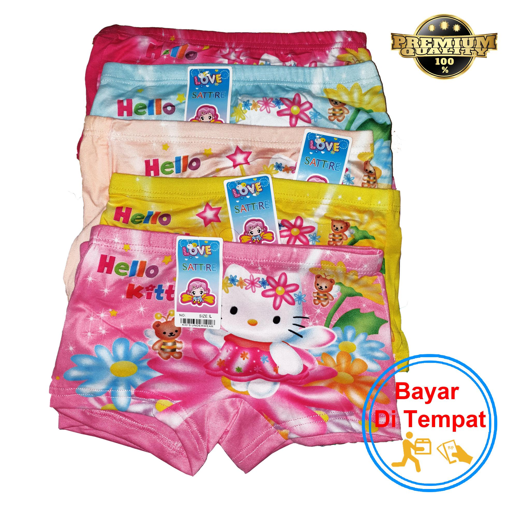 3 Pcs Celana Boxer Anak Perempuan Bahan Halus dan Lembut Motif Cute