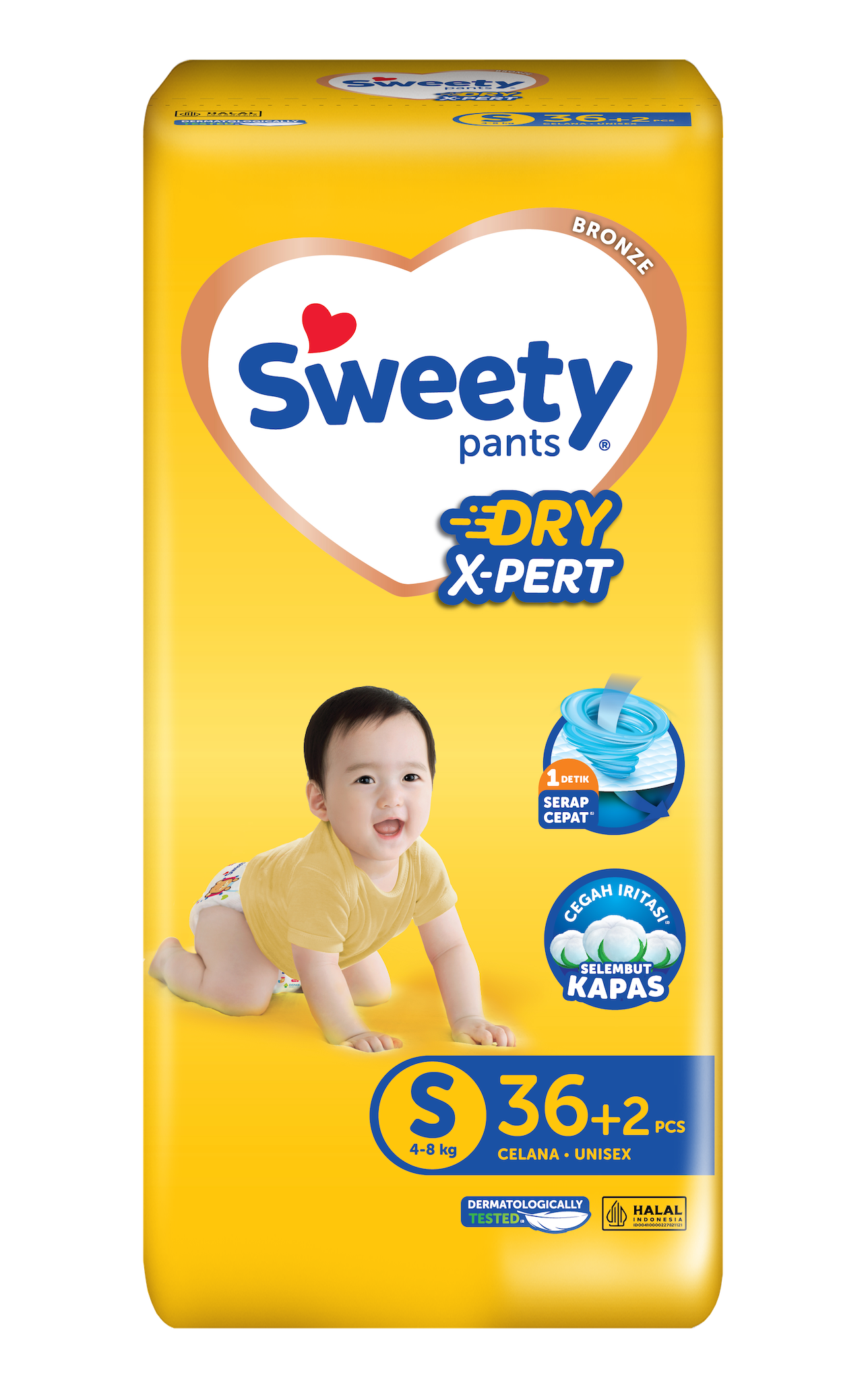 Sweety Bronze Pants Dry Expert Popok Celana S36 2 M32 L28 XL26