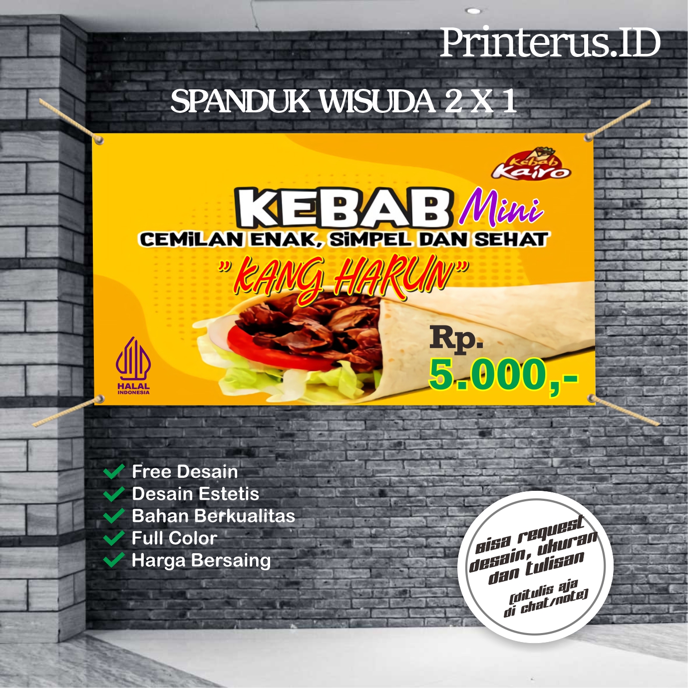 SPANDUK BANNER KEBAB MAKANAN RINGAN Lazada Indonesia