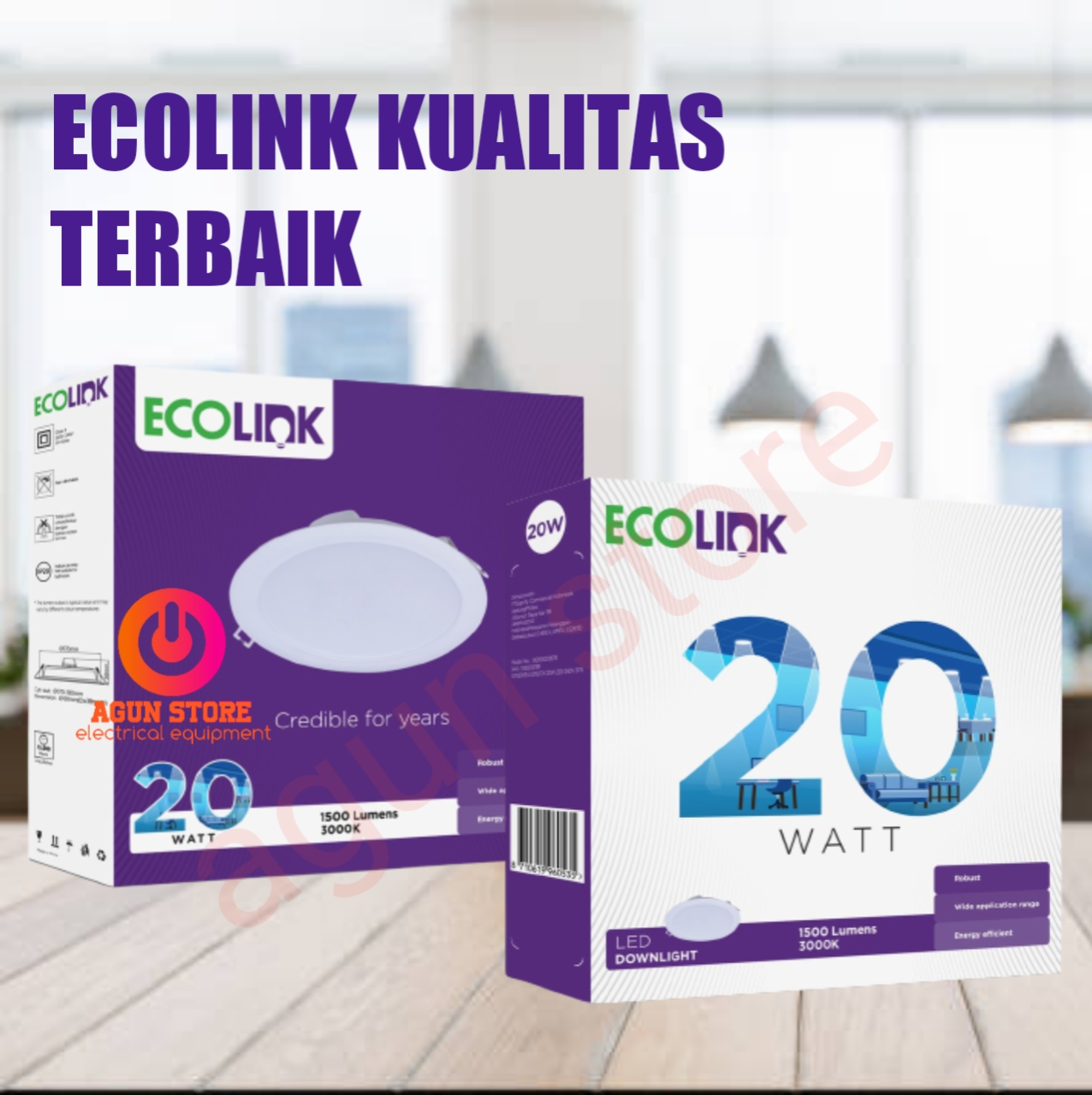 ECOLINK Downlight Lampu Plafon LED 20W Cool White Putih Lazada Indonesia