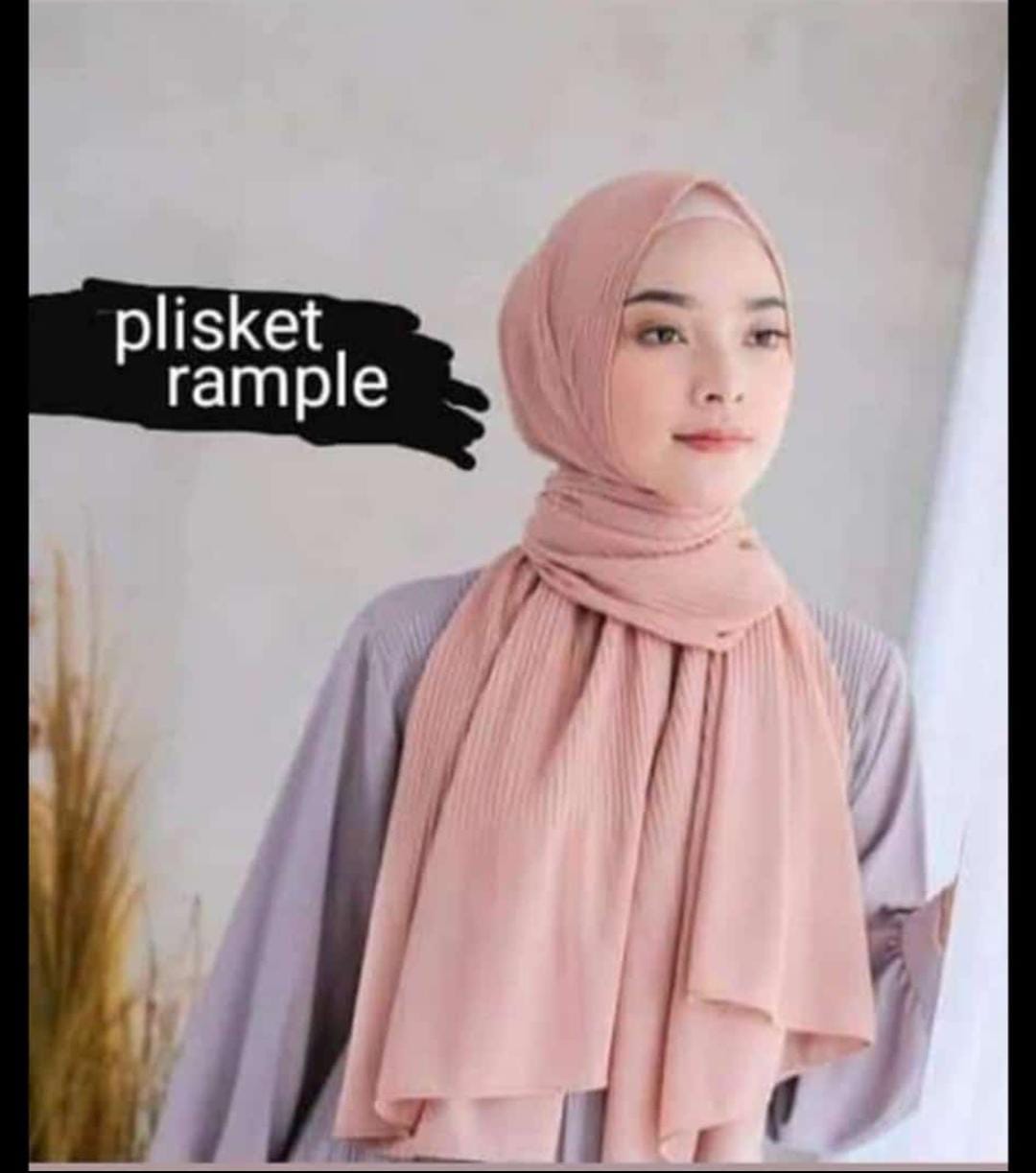 Pashmina Plisket Lidi Ceruty Babydoll Pashmina Plisket Hijab Model