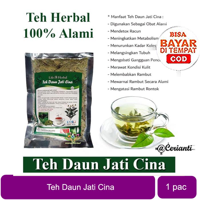 Teh Daun Jati Cina Hikmah Herbal Gram Teh Pelangsing Cerianti Lynn