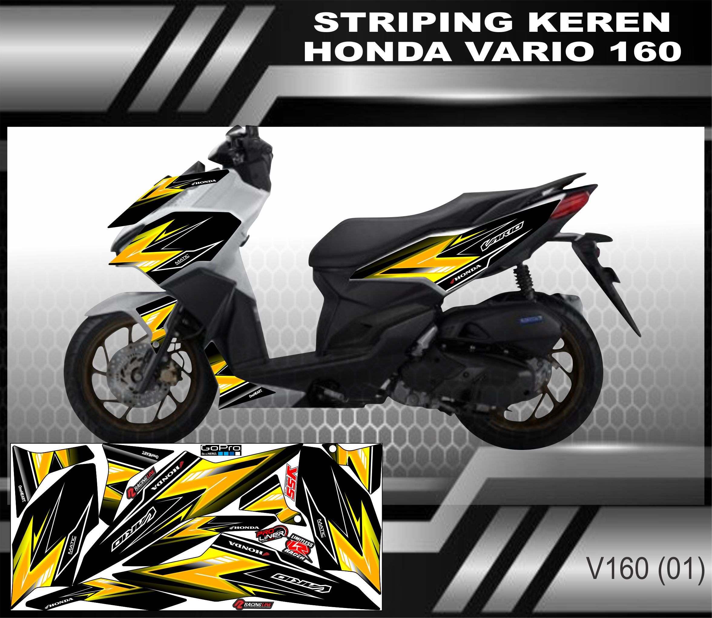 STICKER STRIPING HONDA VARIO 160 VARIASI RACING HONDA VARIO 160 STIKER