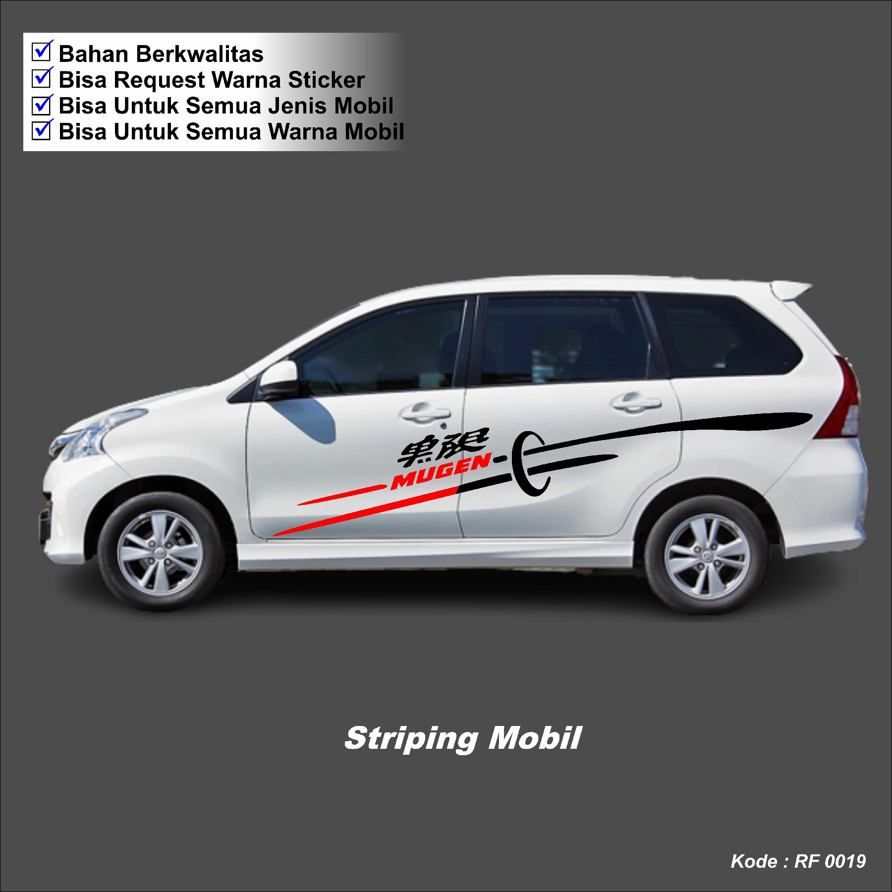 Rf Stiker Mobil Cutting Mobil Striping Avanza Xenia Agya Panter