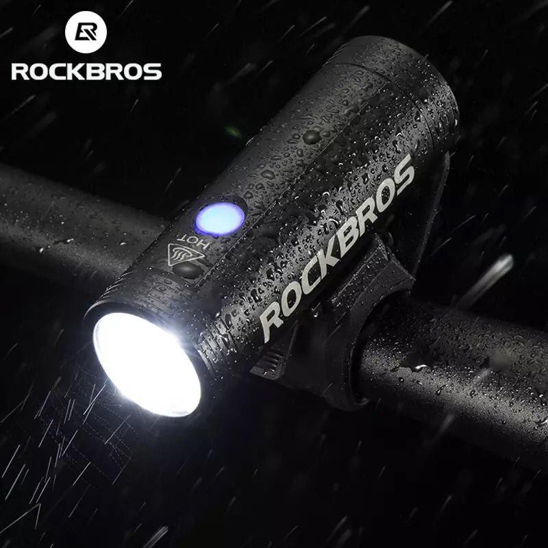 LAMPU LED DEPAN SEPEDA ROCKBROS RECHARGE WATERPROOF ORI 400 800 LM