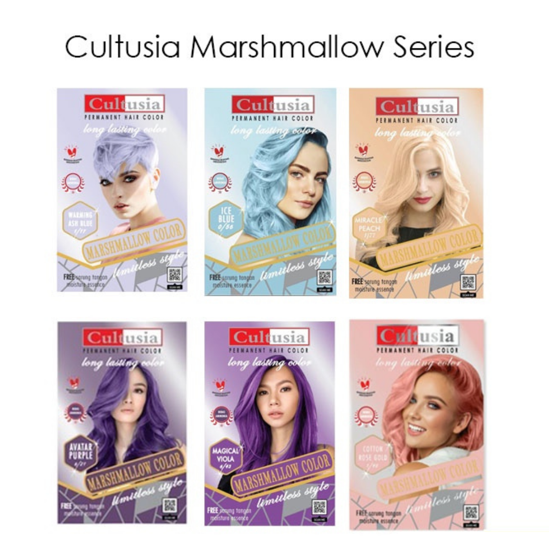 Cultusia Hair Colour Marsmallow Series Cat Rambut Warna Permen