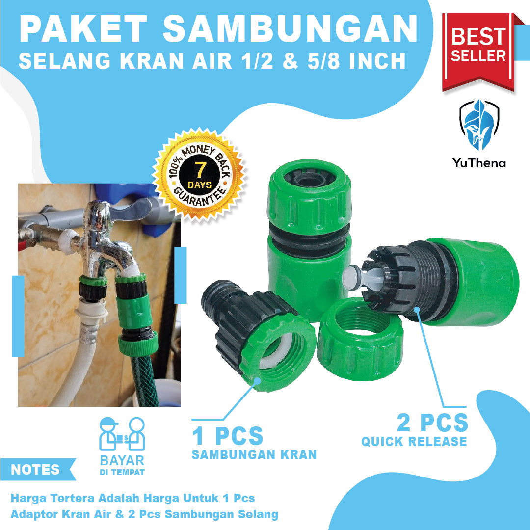 Paket Sambungan Selang Ke Kran Dan Adaptor Kran Quick Release Lazada