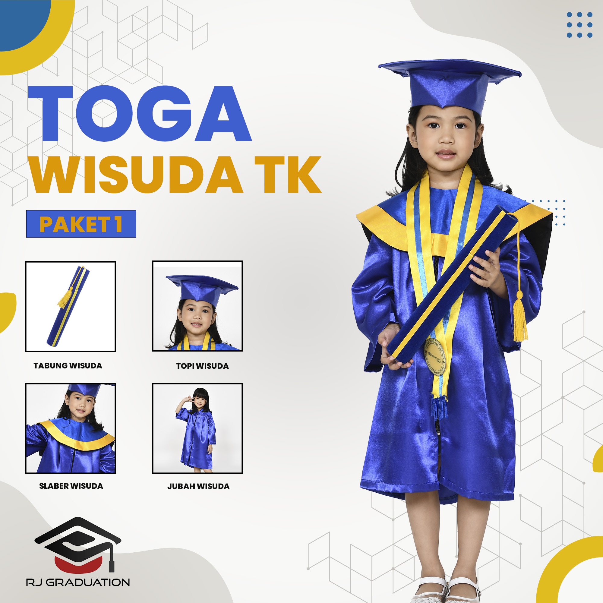 Paket Toga Wisuda Tk Perlengkapan Wisuda Paud Atribut Wisuda Tk Toga