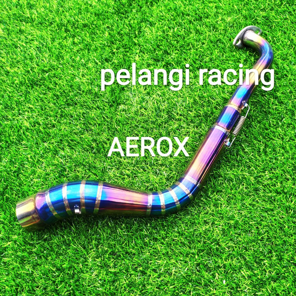 Header Gulu Banyak Leher Knalpot Racing Aerox Bluemoon Biru Gold Bakar