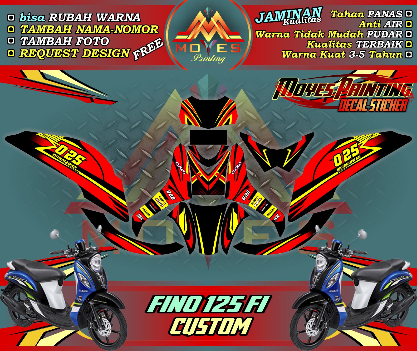 Sticker Motor Decal Yamaha Fino Fi Stiker Decal Full Body