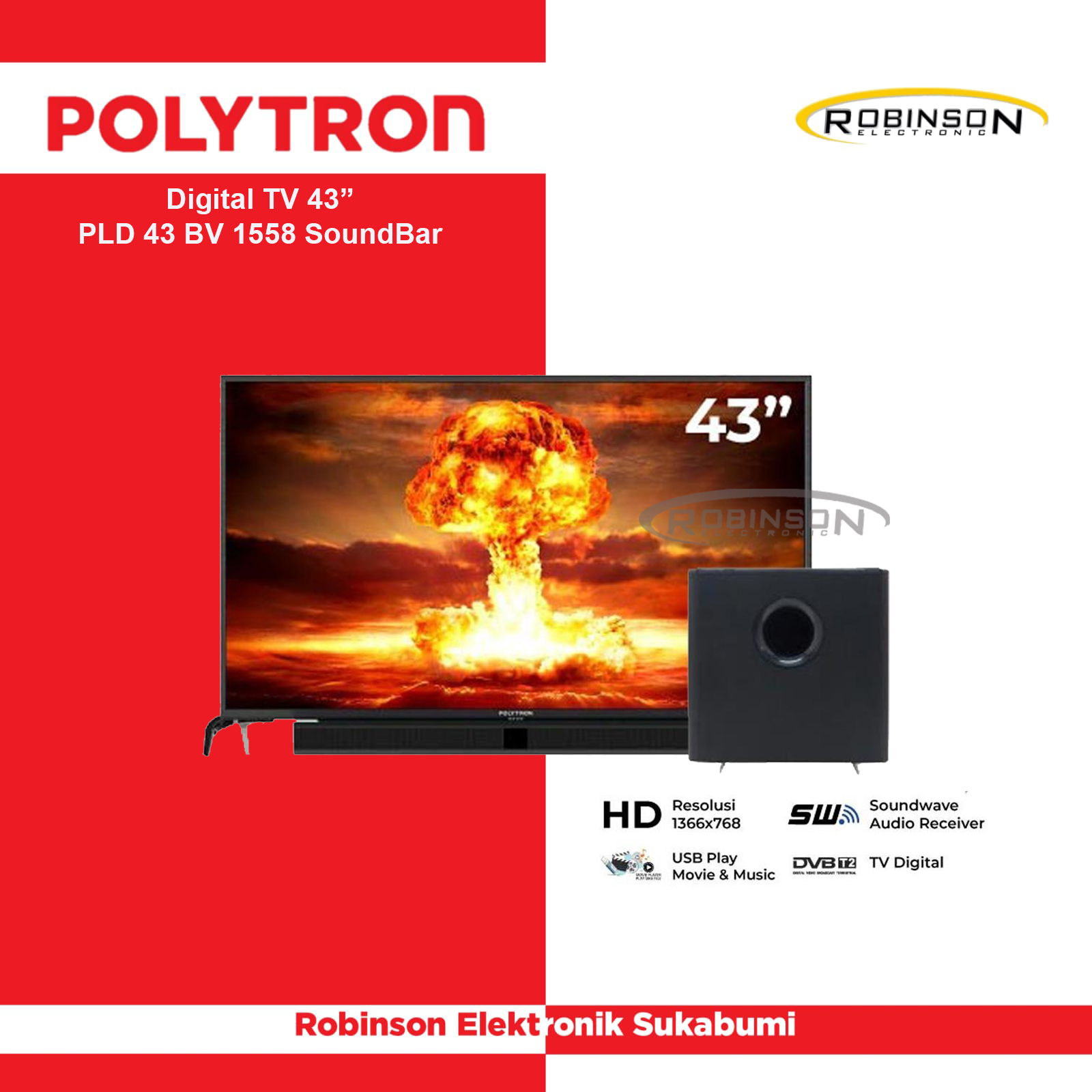 Led Tv Inch Polytron Pld Bv Soundbar Digital Lazada Indonesia