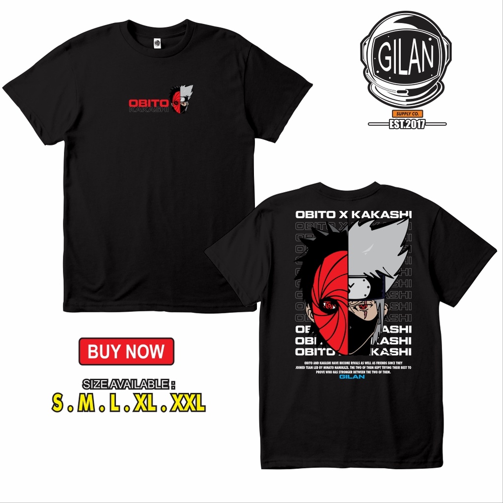 Kaos Baju Kakashi Hatake Sharingan Obito Uchiha Kaos Anime Naruto