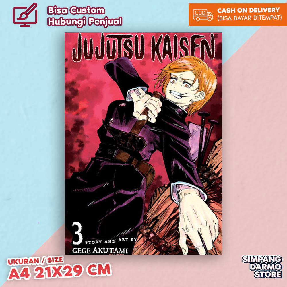 Poster Jujutsu Kaisen Yuji Itadori Satoru Goju Megumi JK