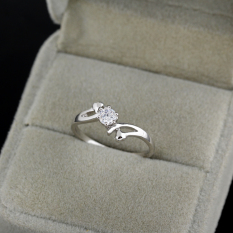 18mm Pernikahan Ring Tembaga Zircon Putih Diisi Emas-Intl