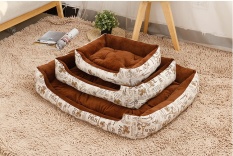 1 XPiece Four Seasons Universal Removable Kanvas Tempat Tidur Peliharaan Anjing/Kucing (Beige English S)