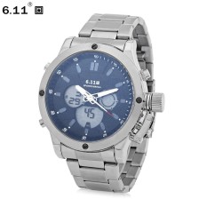 6.11 2417 Double Movt Men Sports Watch Day Display Backlight Stopwatch Alarm 3ATM Wristwatch - intl
