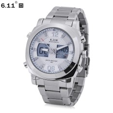 6.11 2418 Dual Movt Male Sports Watch Day Display Backlight Stopwatch Alarm 3ATM Wristwatch - intl