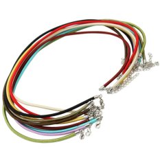 AC 10 Pcs DIY Perhiasan Multi Warna Karet Tali Kalung String dengan Logam Gesper-Intl
