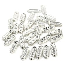 AC 30Pcs 21x7mm Crystal Rhinestone 3 Strands Spacers Connectors Silver Tone Chic - intl