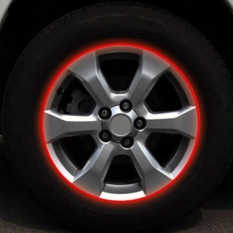 AJKOY-Reflektif Motor Mobil RIM Stripe Whiteeel Decal Tape Sticker 17 Strip Merah-Intl