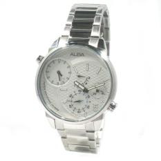 Alba Man A2A005X1 Quartz Dual Time White Dial - Jam Tangan Pria A2A005