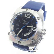 Alexandre Christie AC 6456MD PLAT HITAM CASING PUTIH TALI BIRU