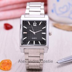 Alexandre Costie - Jam Tangan Pria - Body Silver - Black Dial - Black Dial - Stainless Steel Band - AC-RT-S-2341- Hitam