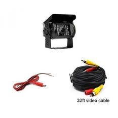 AMPrime Car Backup Camera with RCA cable Heavy Duty 18-LED IR NightVision Waterproof Vehicle Rear View Camera 12 V 24V No Guideline+10M Video Cable - intl