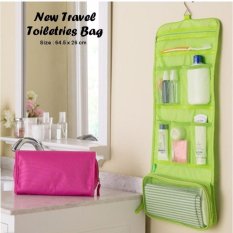 Beautylover Hanging Toiletries Bag Organizer Tas Kosmetik Travel Bag Tas Peralatan Mandi - Hijau