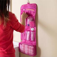 Beautylover Hanging Toiletries Bag Organizer Tas Kosmetik Travel Bag Tas Peralatan Mandi - Pink