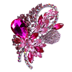 BolehDeals Elegant Diamante Flower Brooch Pins Party Jewelry Bridal
Bouquet DIY-Pink