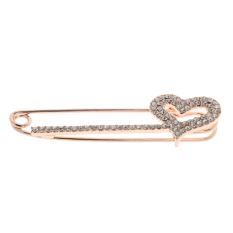 BolehDeals Vintage Alloy Brooch DIY Crystal Pin Badge Gift for
Wedding Bride Love Heart
